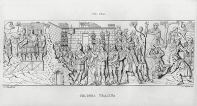La Colonna Trajana, Kolumna Trajana (rycina) autorstwa Italian School