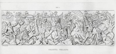 La Colonna Trajana, Kolumna Trajana (rycina) autorstwa Italian School