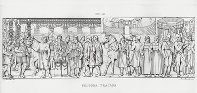 La Colonna Trajana, Kolumna Trajana (rycina) autorstwa Italian School
