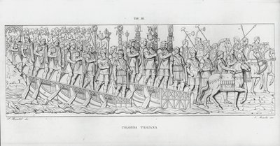 La Colonna Trajana, Kolumna Trajana (rycina) autorstwa Italian School