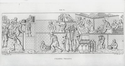 La Colonna Trajana, Kolumna Trajana (rycina) autorstwa Italian School