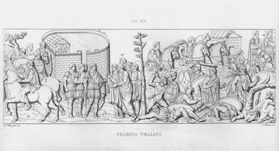La Colonna Trajana, Kolumna Trajana (rycina) autorstwa Italian School