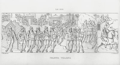 La Colonna Trajana, Kolumna Trajana (rycina) autorstwa Italian School