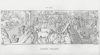 La Colonna Trajana, Kolumna Trajana (rycina) autorstwa Italian School