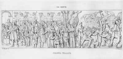 La Colonna Trajana, Kolumna Trajana (rycina) autorstwa Italian School