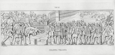 La Colonna Trajana, Kolumna Trajana (rycina) autorstwa Italian School