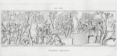 La Colonna Trajana, Kolumna Trajana (rycina) autorstwa Italian School