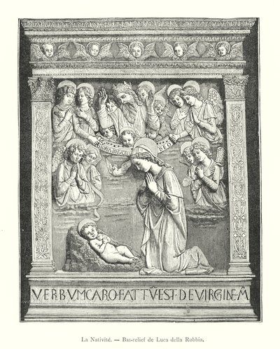 La Nativite, płaskorzeźba Luca della Robbia (grafika) autorstwa Italian School
