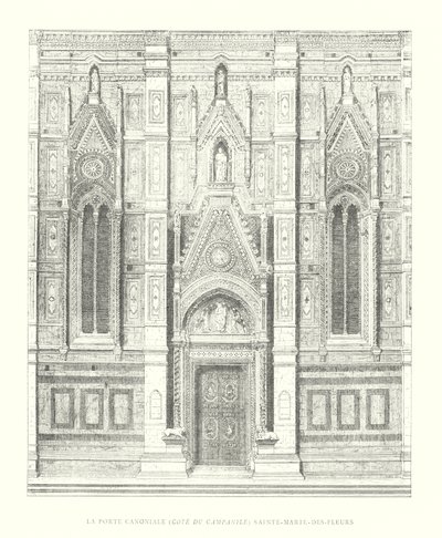 Brama Kanoniczna, Cote du Campanile, Sainte-Marie-des-Fleurs (rycina) autorstwa Italian School