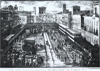 Duży turniej na Piazza Navona, ok. 1610 autorstwa Italian School