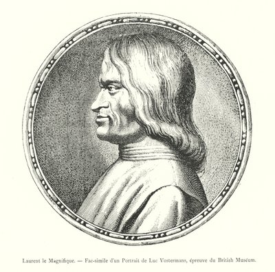 Lawrence Wspaniały, faksymile portretu Luca Vostermansa, dowód z British Museum (rycina) autorstwa Italian School