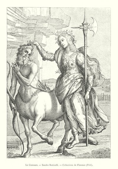 Le Centaure, Sandro Botticelli, Collections de Florence, Pitti (grafika) autorstwa Italian School