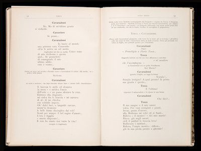Libretto Tosca Giacomo Puccini, Edition Ricordi, Włochy autorstwa Italian School