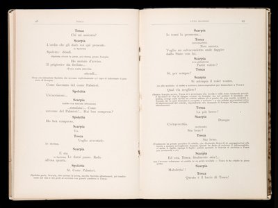 Libretto autorstwa Toski Giacomo Pucciniego, wydanie Ricordi, Włochy autorstwa Italian School