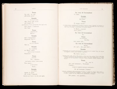 Libretto autorstwa Tosca Giacomo Pucciniego, wydanie Ricordi, Włochy autorstwa Italian School