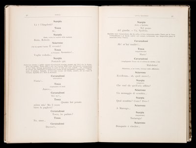 Libretto autorstwa Tosca Giacomo Pucciniego, wydanie Ricordi, Włochy autorstwa Italian School
