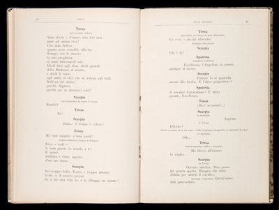 Libretto autorstwa Tosca Giacomo Pucciniego, wydanie Ricordi, Włochy autorstwa Italian School