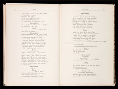 Libretto autorstwa Tosca Giacomo Pucciniego, wydanie Ricordi, Włochy autorstwa Italian School