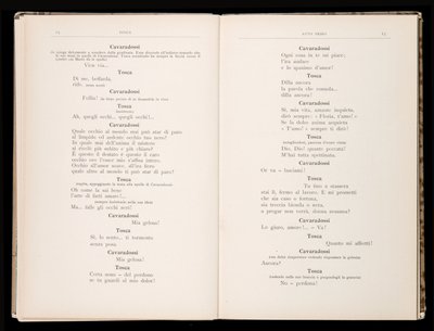 Libretto autorstwa Tosca Giacomo Pucciniego, wydanie Ricordi, Włochy autorstwa Italian School