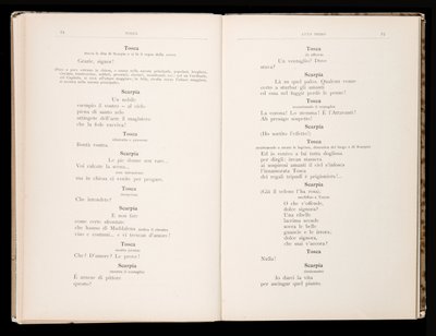Libretto autorstwa Tosca Giacomo Pucciniego, wydanie Ricordi, Włochy autorstwa Italian School