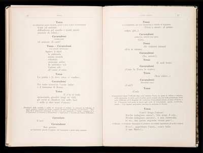 Libretto autorstwa Tosca Giacomo Pucciniego, wydanie Ricordi, Włochy autorstwa Italian School