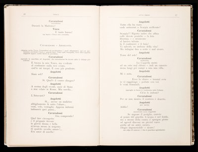 Libretto autorstwa Tosca Giacomo Pucciniego, wydanie Ricordi, Włochy autorstwa Italian School