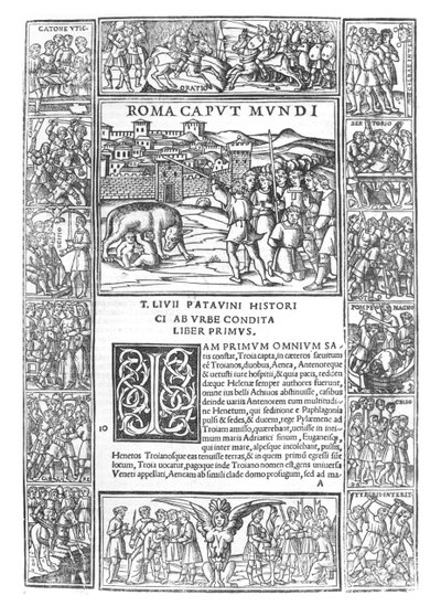 Historia Rzymu Livy, dla. 1 Roma Caput Mundi, wydanie wydane w Wenecji, 1520 autorstwa Italian School