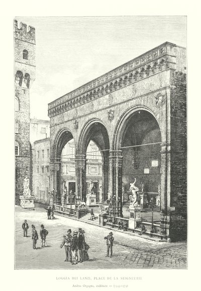 Loggia dei Lanzi, Place de la Seigneurie, Andrea Orgagna, architekt autorstwa Italian School