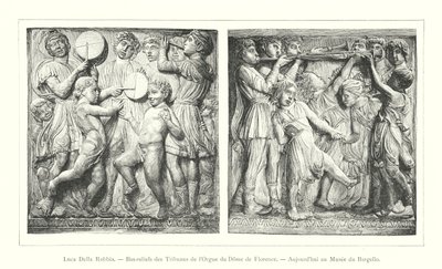 Luca Della Robbia, Płaskorzeźby z Galerii Organowej Kopuły we Florencji, Dziś w Muzeum Bargello (grafika) autorstwa Italian School