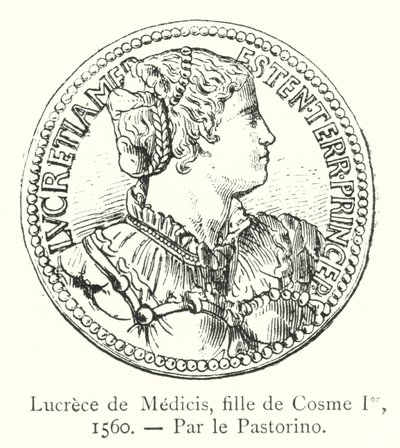 Lucrece de Medici, wypełnienie Cosme Jer autorstwa Italian School