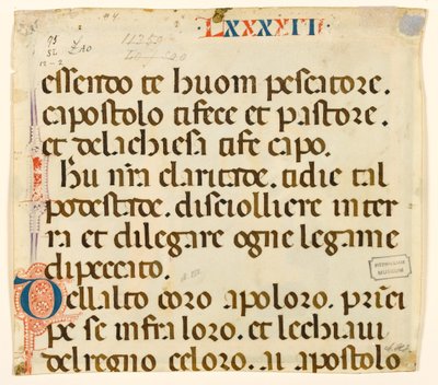MS McClean folio 201.4 v Lauda dla św. Piotra autorstwa Italian School