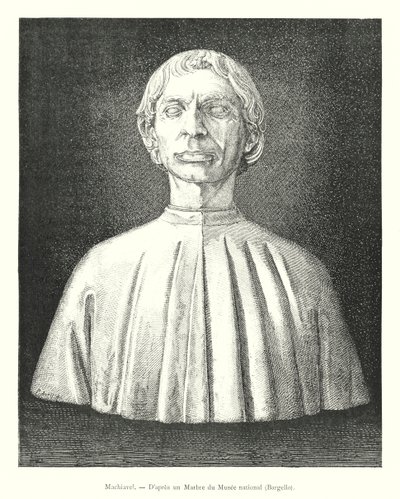 Machiavelli, Po marmurze z Muzeum Narodowego, Bargello (grafika) autorstwa Italian School