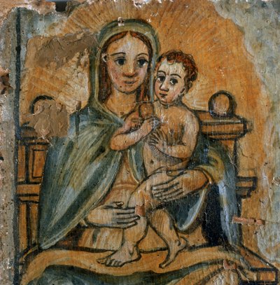 Madonna z Dzieciątkiem, detal z ex-voto, 1604 autorstwa Italian School