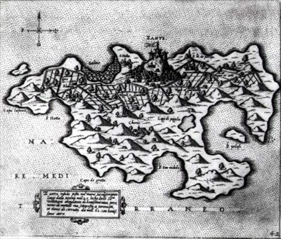 Mapa wyspy Zante, weneckiej twierdzy przeciwko Turkom autorstwa Italian School
