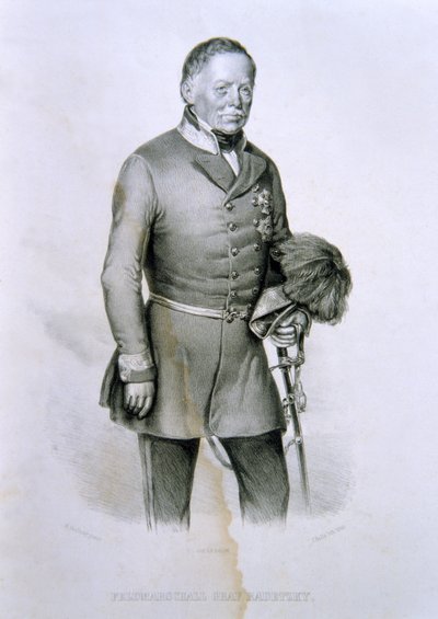 Maresciallo Radetzky Graff, ilustracja z Historii Włoch autorstwa Italian School