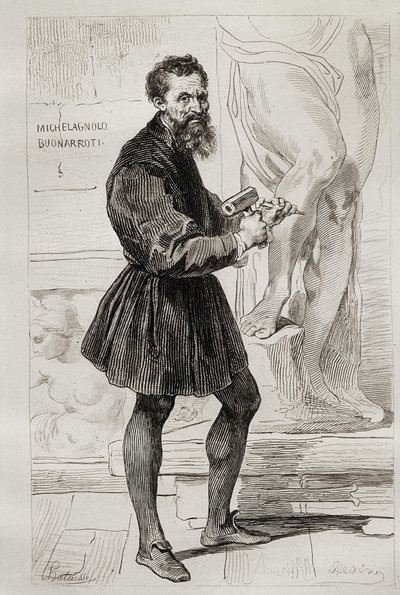 Rzeźbiarz Michała Anioła Buonarrotiego autorstwa Italian School