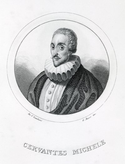 Miguel de Cervantes, hiszpański pisarz (1547-1616). autorstwa Italian School