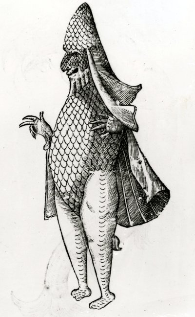 Potwór Marinus nawiązujący do zwyczajów szkolnych biskupa, 1642 autorstwa Italian School