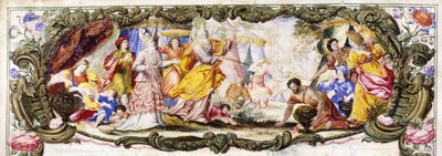 Mojżesz, Aaron i synowie Izraela na pustyni zbierali Mannę, ok.1600-1630 autorstwa Italian School
