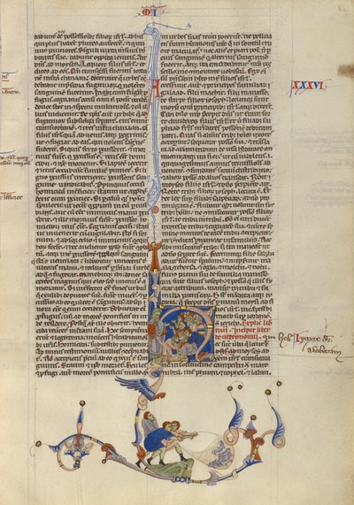 Mojżesz uderzający Izraelitów wodą ze skały, ok. 1250–62 (tempera i złoto na pergaminie) autorstwa Italian School