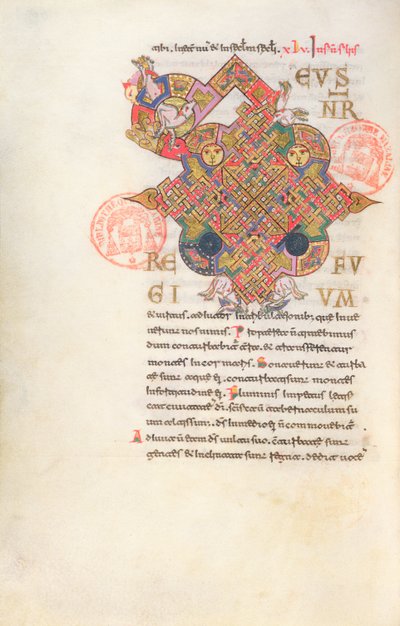 Ms 364 Litera D (Deus) Inicjał z Brewiarza na Monte Cassino autorstwa Italian School
