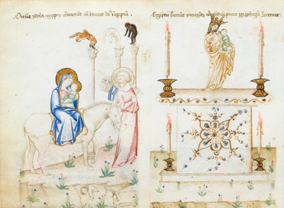 Ms 43-1950 fol.3v Ucieczka do Egiptu, ze Speculum Humanae Salvationis autorstwa Italian School