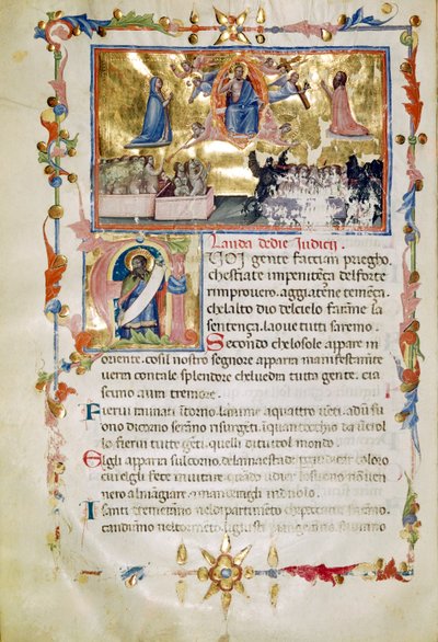 Pani B.R. 19,c. 62b, z Laudi Spirituali przez Towarzystwo św Idziego autorstwa Italian School