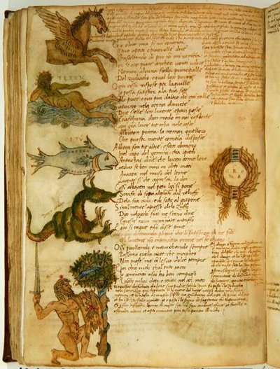 Pani Ital 483 P.4.7 f.159v Constellations, z „Dittamondo” Fazio degli Uberti (welum) autorstwa Italian School