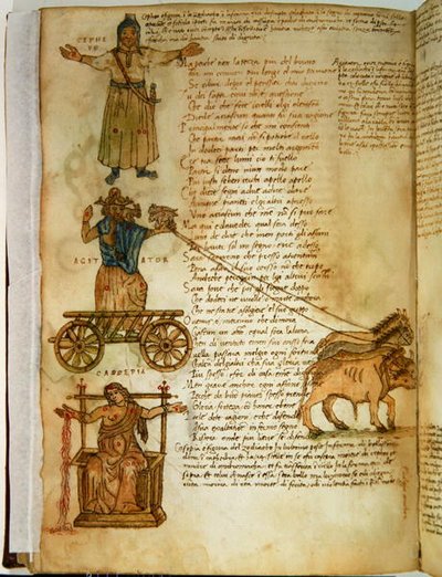 Pani Ital 483 P.4.7 f.160r Cefeusz i Kasjopeja, z „Dittamondo” Fazio degli Uberti (welum) autorstwa Italian School