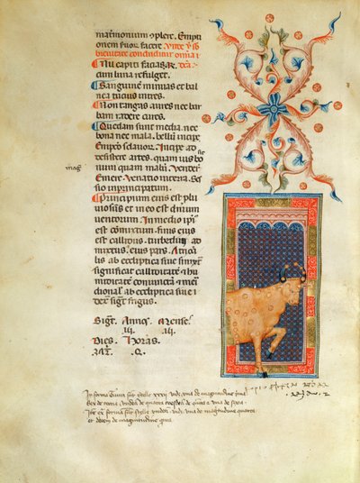 Ms Latin 7272 fol 113 Podświetlana strona kalendarza na kwiecień autorstwa Italian School