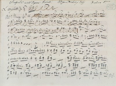 Musical Score for Poliuto Donizettiego (tusz na papierze) autorstwa Italian School