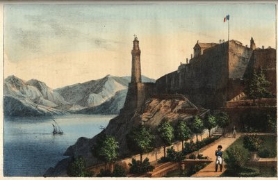 Napoleon na Elbie - Napoleon na Elbie - Portoferraio - Wyspa Elba - Napoleon w Ogrodzie Gubernatora 1814-1815 - grawer z „” Zwyczaje i zwyczaje wszystkich narodów wszechświata. To jest historia rządu, praw, milicji, religii wszystkich… autorstwa Italian School