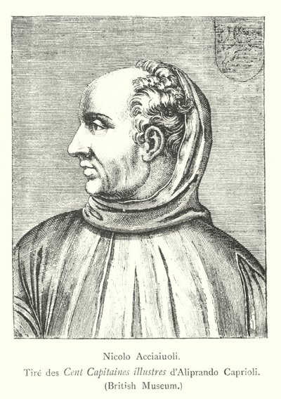 Nicolo Acciaiuoli, Tire des Cent Capitaines illustres autorstwa Aliprando Caprioli, British Museum (rycina) autorstwa Italian School