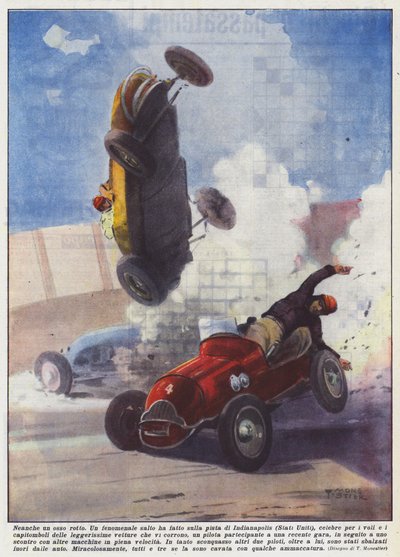 Nawet nie złamana kość (kolorowa litografia) autorstwa Italian School